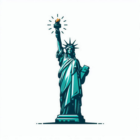 A vector illustration of the Statue of Libertyâs torchの素材