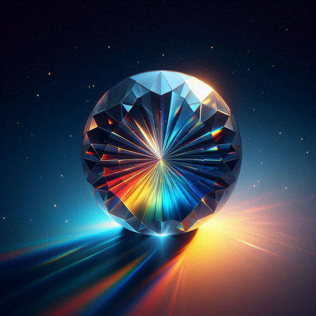 photograph of a rainbow-hued prismの素材