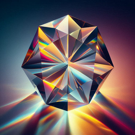 photograph of a rainbow-hued prismの素材