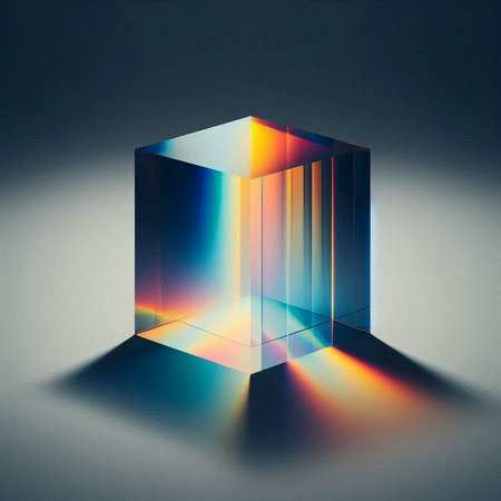 photograph of a rainbow-hued prismの素材