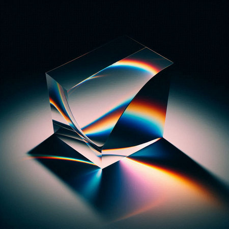 photograph of a rainbow-hued prismの素材