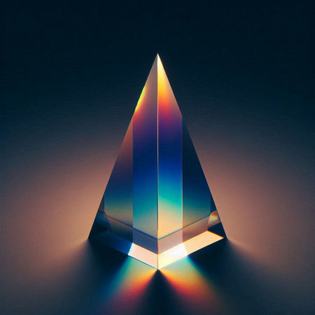 photograph of a rainbow-hued prismの素材