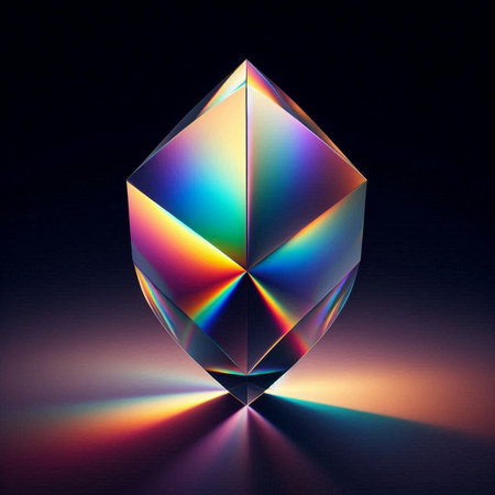 photograph of a rainbow-hued prismの素材
