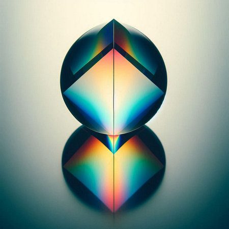photograph of a rainbow-hued prismの素材