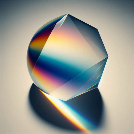 photograph of a rainbow-hued prismの素材