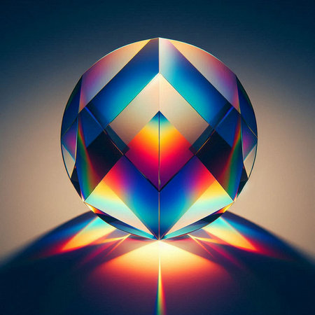 photograph of a rainbow-hued prismの素材