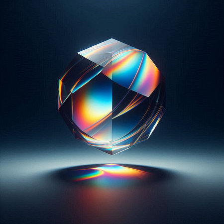 photograph of a rainbow-hued prismの素材