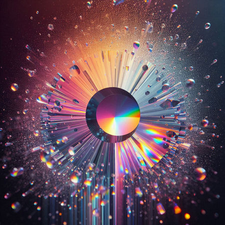 photograph of a rainbow-hued prismの素材