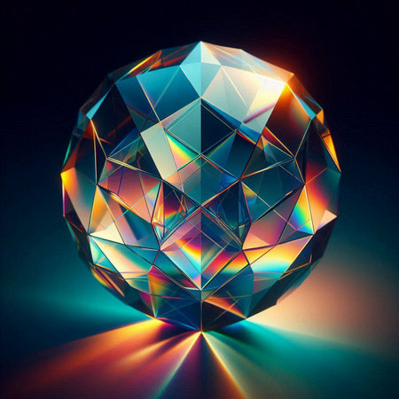 photograph of a rainbow-hued prismの素材