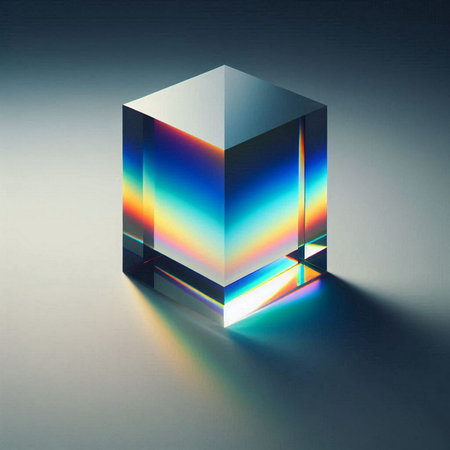 photograph of a rainbow-hued prismの素材