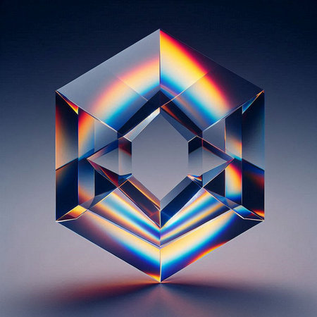 photograph of a rainbow-hued prismの素材