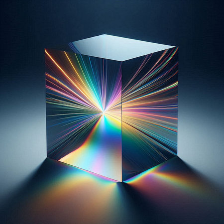 photograph of a rainbow-hued prismの素材