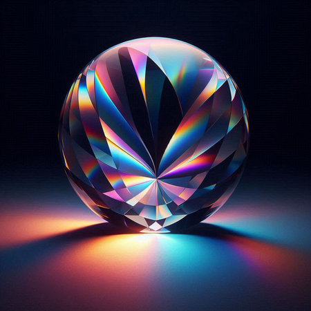 photograph of a rainbow-hued prismの素材