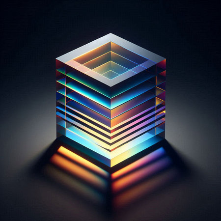 photograph of a rainbow-hued prismの素材