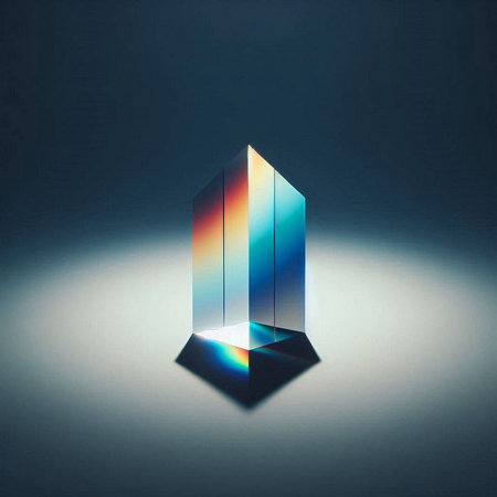 photograph of a rainbow-hued prismの素材
