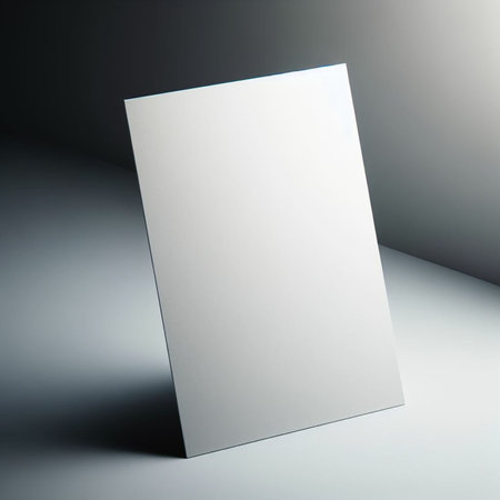 Blank sheet of paper on a white background. 3d renderingの素材