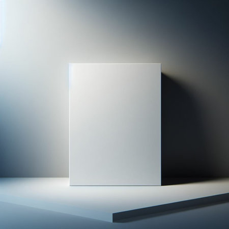 Blank white poster on a gray wall. 3d rendering mock upの素材