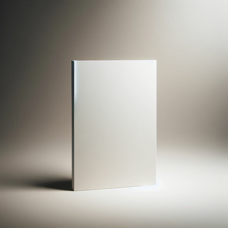 Blank book on a light background. 3d rendering mock upの素材