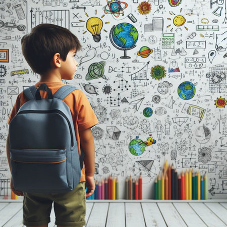 Child in a classroomの素材