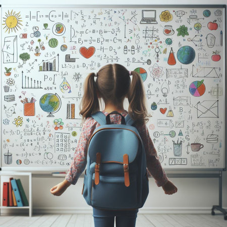 Child in a classroomの素材