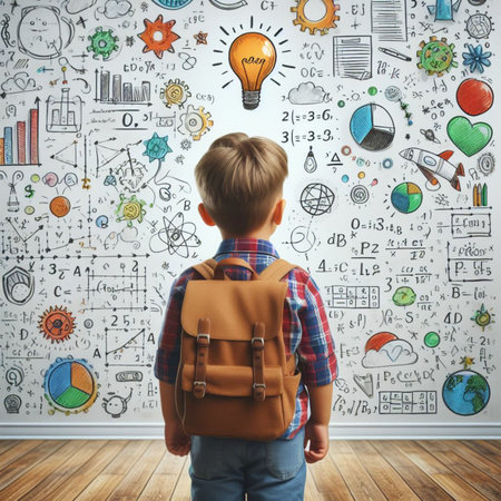 Child in a classroomの素材