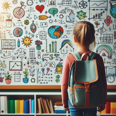 Child in a classroomの素材