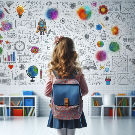 Child in a classroomの素材