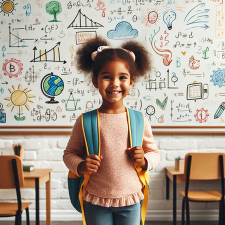 Child in a classroomの素材