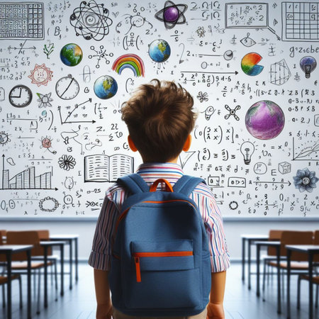 Child in a classroomの素材