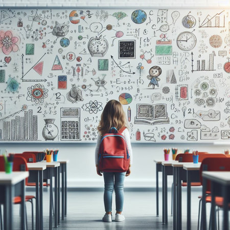 Child in a classroomの素材