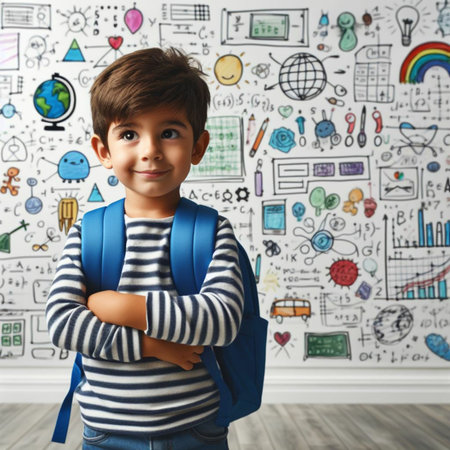 Child in a classroomの素材