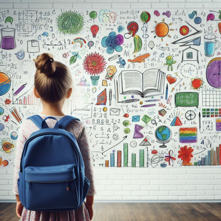 Child in a classroomの素材