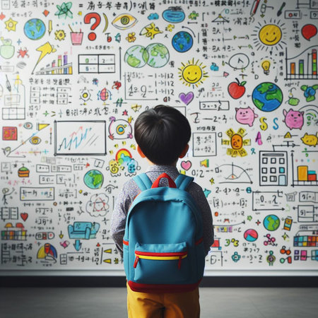 Child in a classroomの素材