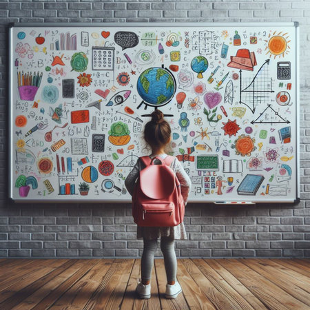 Child in a classroomの素材