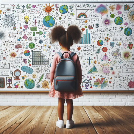 Child in a classroomの素材