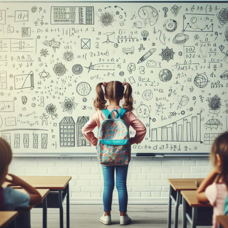 Child in a classroomの素材