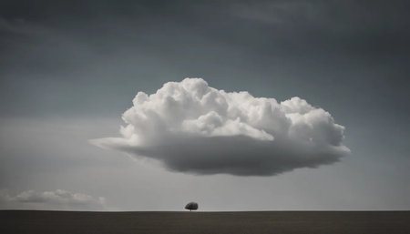 Cloudscape with stormy sky and lonely tree in the steppeの素材