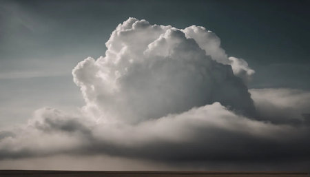 Dramatic dark stormy sky with white cumulus clouds.の素材