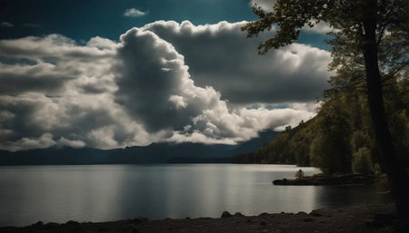 White cloud in the skyの素材