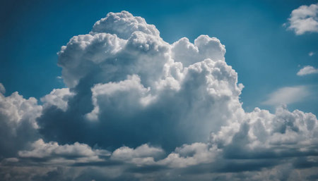 blue sky with cloud closeup and space for text - nature backgroundの素材