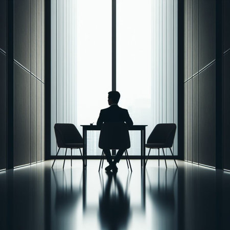 Businesswoman sitting at the table in the office. 3d renderingの素材