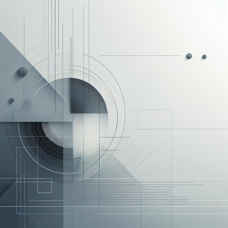 Abstract technology background with circles, lines and dots. Vector illustration.の素材