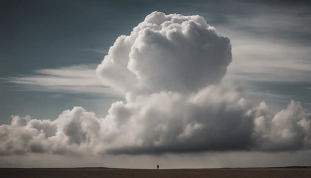 Stormy clouds over a field in the north of Iceland, Europeの素材