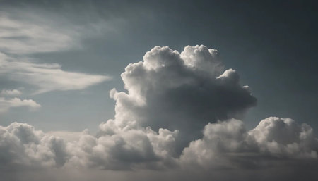 Dramatic stormy sky with cumulus clouds, natural backgroundの素材