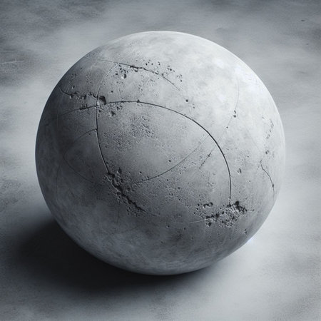 3d rendering of a stone planet on a white background with shadowの素材