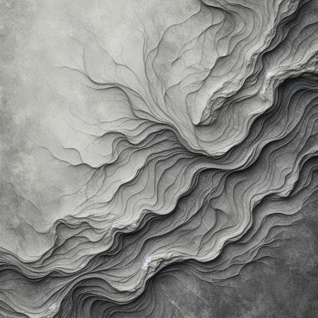 Abstract gray background with wavy pattern. 3d rendering, 3d illustration.の素材