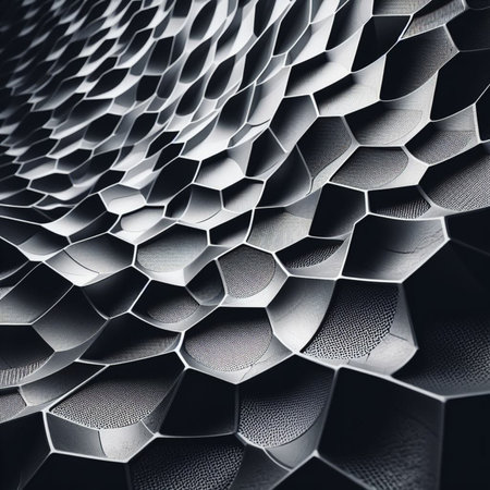 Abstract background of hexagons. 3d rendering, 3d illustration.の素材