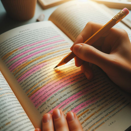 Woman writing in a book. Close-up of female hands with pencil and diary.の素材