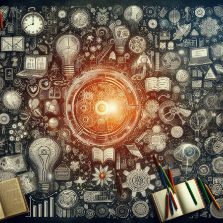 Background conceptual image with business sketches on chalkboard. Elements of this image furnished by NASAの素材