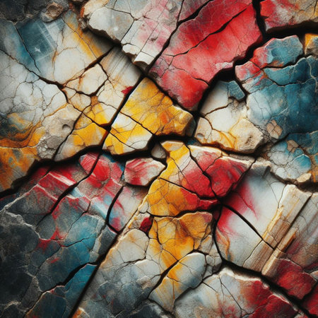 abstract background with cracks in the stone wall, close-upの素材